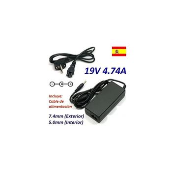 Adaptador De Corriente Para Ordenador Portátil Hp 19v 4,74a 7,4 X 5,0mm Dv3, Dv4, Dv5, Dv6 Comprobar Compatibilidad Kj45