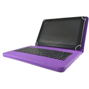 Funda Con Teclado Extraíble En Español (incluye Letra Ñ) Type-c Compatible Co Tablet Samsung Galaxy Tab A8 (2021) 10.5" Sm X200 / X205 Color Morado