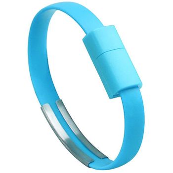 Theoutlettablet® Pulsera Micro Usb Cable Cargador De Datos De Carga De Sincronización Para El Teléfono (azul)