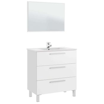 Pack De 2 Armarios De Baño Con Espejo Aseo Color Blanco Brillo Estilo  Moderno Mueble 120x65x21 Cm con Ofertas en Carrefour