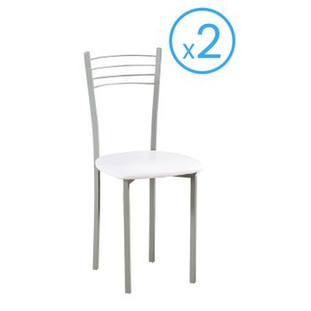 Pack 2 Sillas Nordic Salón Comedor Color Blanco Estilo Moderno Asiento  Mueble Patas Madera con Ofertas en Carrefour