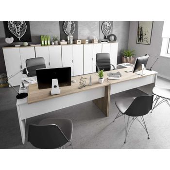 Muebles Cocina Blancos Y Gris Moderno (3 Armarios + Carrito Microondas + Mesa  Plegable) con Ofertas en Carrefour