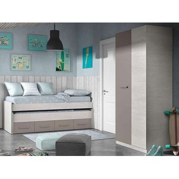 Pack Muebles Dormitorio Juvenil Color Unisex Cama Nido Y Armario Somieres Incluidos