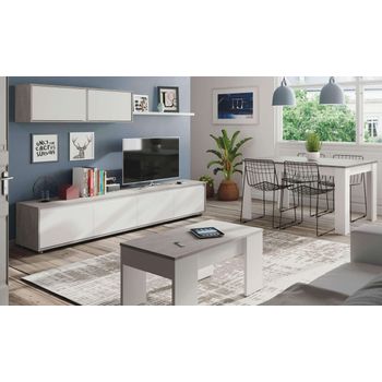 Pack Muebles Salón Plutón I Estilo Moderno (mueble Modular + Mesa Centro + Mesa Comedor)