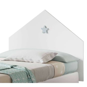 Cabezal Cama Shine Color Blanco Estrella Gris Cabecero Dormitorio Infantil Juvenil 100x80