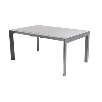 Mesa Para Exterior Extensible 160/210 Cm, Estructura De Aluminio Color  Blanco Con Cristal Grueso Y Templado Color Taupé con Ofertas en Carrefour