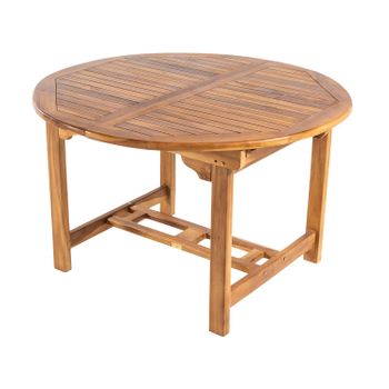 Mesa Para Jardín Extensible 120/180 Cm De Madera Teca Grado A | Redonda