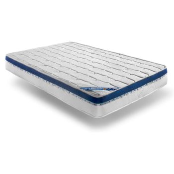 Colchón Viscoelástico Modelo Omega, 80 X 180 X 22cm - Todas Las Medidas, Blanco Y Azul