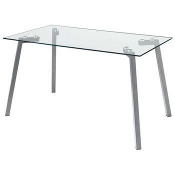 Mesa de Cristal Patas Blancas TABERSEO 120 cm