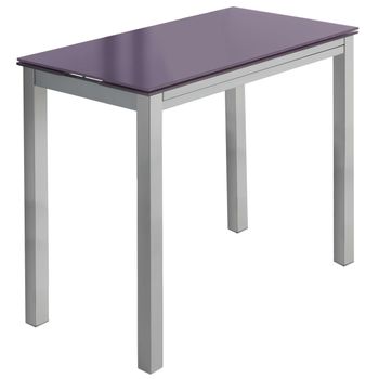 Mesa Cristal Templado Cocina Color Morado Rectangular Extensible Vidrio 95x76x55/75/95