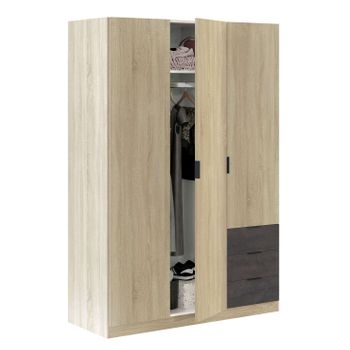 Armario Ropero Sabiote Con 2 Puertas Abatibles En Roble Natural 184 Cm(alto)81  Cm(ancho)52 Cm(largo) , Color - Natural con Ofertas en Carrefour