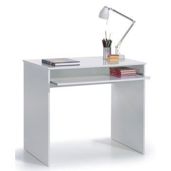 Mesa Escritorio Juvenil Color Blanco Habitación Infantil Mesa Ordenador 90x54x79 Cm