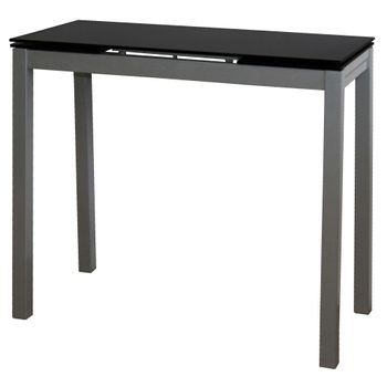 Mesa Cocina Extensible Cristal Templado Color Negro Estilo Moderno Comedor 85-135x76x40