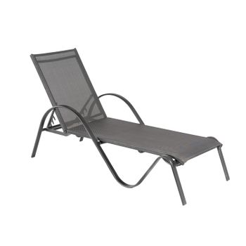 Tumbona Para Exterior Reclinable Y Apilable, De Aluminio Y Textilene -