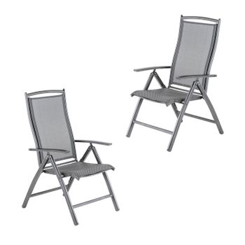 Juego De 2 Sillas Para Jardin Textileno porto- Phoenix - Gris Oscuro con  Ofertas en Carrefour