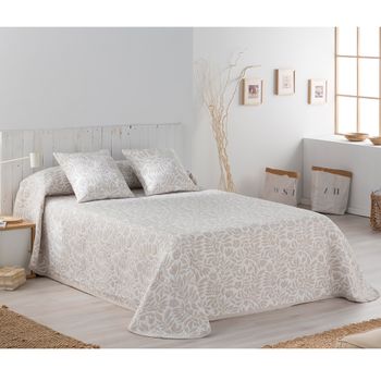 Colcha Pique Modelo Fiore Beige Cama 135 Cm. con Ofertas en Carrefour