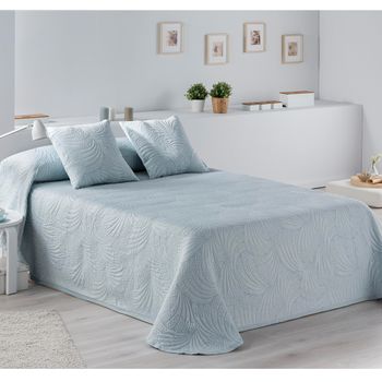 Colcha Pique Modelo Lido Azul Turquesa Cama 90 Cm.