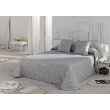 Colcha Bouti Para Cama Invierno. Colcha Cubre Cama Alina. Cama 90. Color Gris