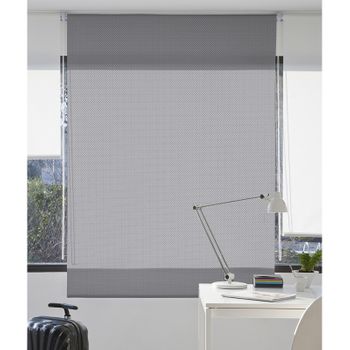 Estor Enrollable Tejido Screen Portaje Color Gris-blanco  130 X 230, Decoración Nuevo Estilo