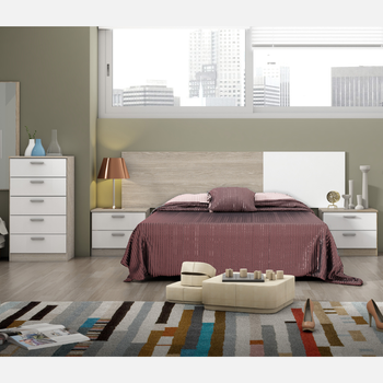 Muebles Dormitorio Couple Blanco Mate Y Sahara