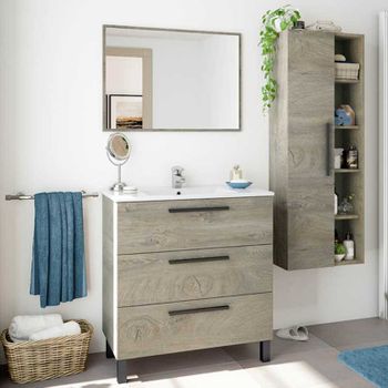 Pack De 2 Armarios De Baño Con Espejo Aseo Color Blanco Brillo Estilo  Moderno Mueble 120x65x21 Cm con Ofertas en Carrefour