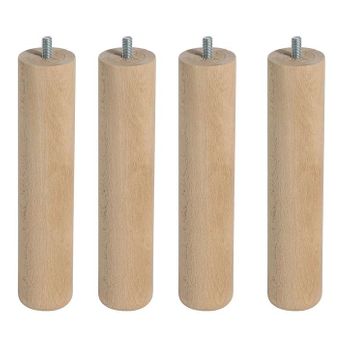 Pack 6 Patas Somier Cilíndricas 25 Cm Madera Color Wengué 5 Cm Diámetro  Cama Anti-ruido Descanso con Ofertas en Carrefour