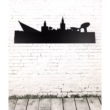 Pizarra Negra Con Forma De Skyline De Sevilla De 90 X 32 Cm