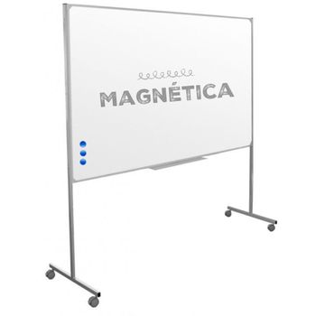 Pizarra Blanca Magnética De 200 X 122 Cm Móvil Con Ruedas