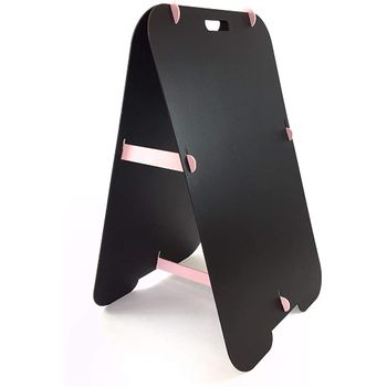 Pizarra Caballete Negro Y Rosa  Doble Cara Para Tizas Y Rotuladores Efecto Tiza. 80x50 Cm