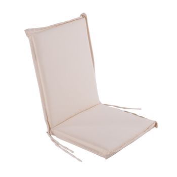 Cojín Para Sillón De Jardín Reclinable Estándar Beige, Desenfundable, Tamaño 92x42x4 Cm