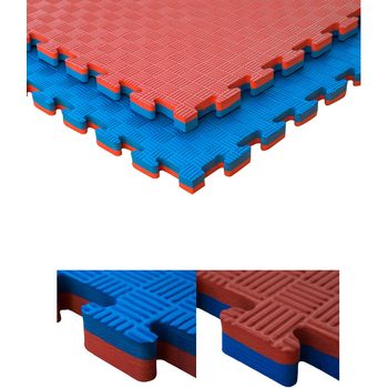 Suelo Tatami Puzzle 3 Cm (azul / Rojo). Planchas De 1 X 1 M