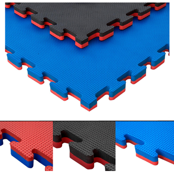 Suelo Tatami Puzzle 4 Cm (azul / Rojo, Negro/rojo). Planchas De 1 X 1 M