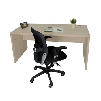 Mesa De Oficina Profesional. Escritorio Compacto - Euro 2000 - De 180x80 Cm - Color Roble