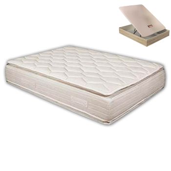 Pack Colchón Pillow Top 33 Cm + Canapé Roble 135x180 Cm. Pikolin