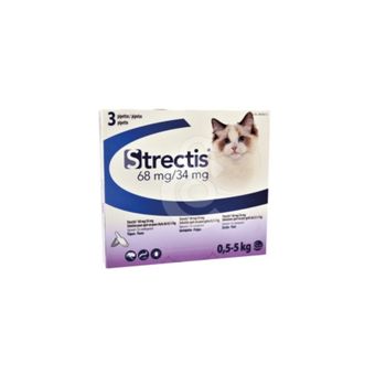 Ceva 3 Pipetas Antiparasitarias Strectis Gato 0-5 Kg, Fipronilo 68 Mg/(s) Metopreno 34 Mg