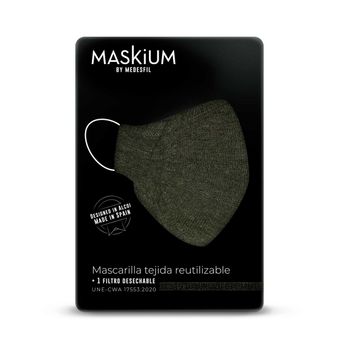 Mascarilla Tejida Reutilizable Con Filtro Desechable, Maskium L-37 De Color Verde Pistacho Talla L