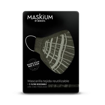 Mascarilla Tejida Reutilizable Con Filtro Desechable, Maskium I-15 De Color Verde Pistacho Talla M