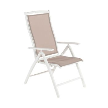 Reposapies De Jardín, Aluminio Reforzado Color Blanco, Cojín Color Gris,  Puff 38 Cm De Alto, Tamaño: 47x60x38 Cm con Ofertas en Carrefour