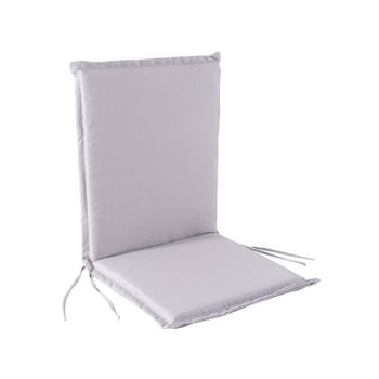 Cojín Para Silla Plegable, Asiento Y Respaldo, Poliéster 180 Gr, Color Gris, 92x42x4 Cm