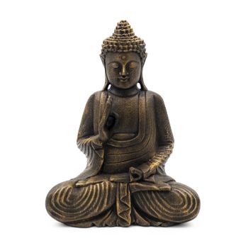 Figura De Buda Meditando En Color Dorado | 32 Cm De Alto