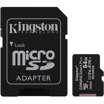 Tarjeta Microsd Kingston 64gb + Adaptador Clase 10