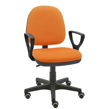 Silla De Escritorio Milano Con Reposabrazos - Tapizado Naranja