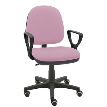 Silla De Escritorio Milano Con Reposabrazos - Tapizado Rosa Palo