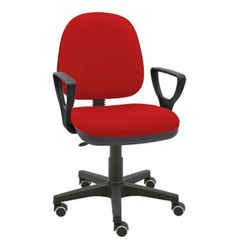 Silla De Escritorio Milano Con Reposabrazos - Tapizado Rojo