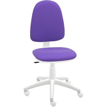 Silla De Escritorio Torino Blanca - Tapizado Morado