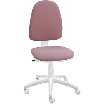 Silla De Escritorio Torino Blanca - Tapizado Rosa Palo