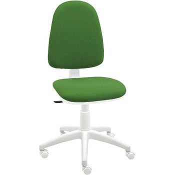 Silla De Escritorio Torino Blanca - Tapizado Verde