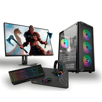 Pc Racing | Ordenador Gaming | Amd Ryzen 7 Pro 4750g 3.6ghz | 16gb Ddr4 Ram | 256gb Ssd M.2 + 1tb Hdd | Grafica Radeon Rx Vega 8 | Monitor 24" Full Hd | Combo Gaming | Windows 11 | 3 Años De Garantia