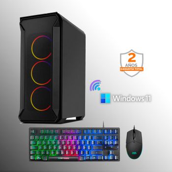 Pack Gaming - Ordenador Gaming Amd Ryzen 7 5700g 3.8ghz  - 32gb Ram - 512ssd + 2tb Hdd, Wifi + Windows 11 + Teclado Mecanico Y Raton