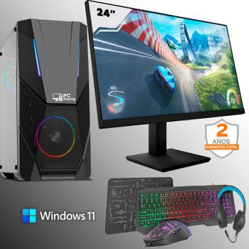 Pack Gaming - Ordenador Gaming  Intel Core I5-11400f - 4,40 Ghz  - 16gb Ram - 256 Ssd + 1tb Hdd, Grafica 1030 2gb +  Monitor 24" Full Hd + Windows 11  + Teclado + Ratón + Alfombrilla + Auriculares Gaming